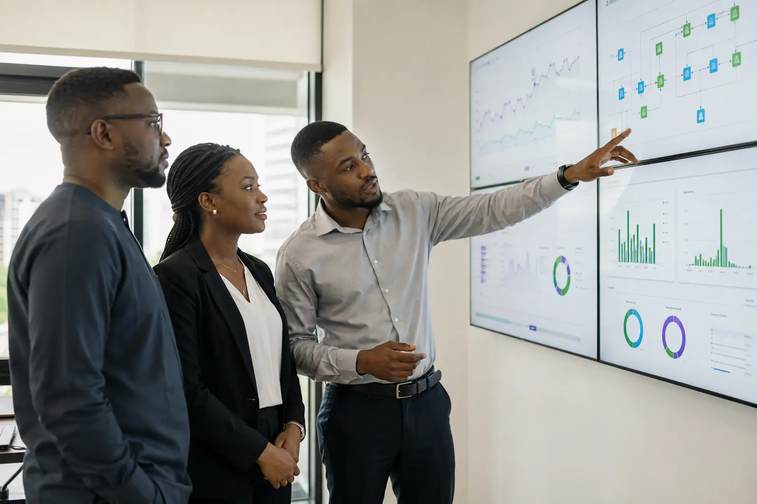 Operational platform review in a collaborative meeting setting